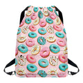 Cute Donut Pattern Print Drawstring Backpack