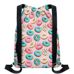 Cute Donut Pattern Print Drawstring Backpack