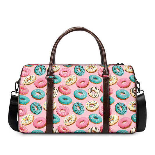 Cute Donut Pattern Print Duffle Bag