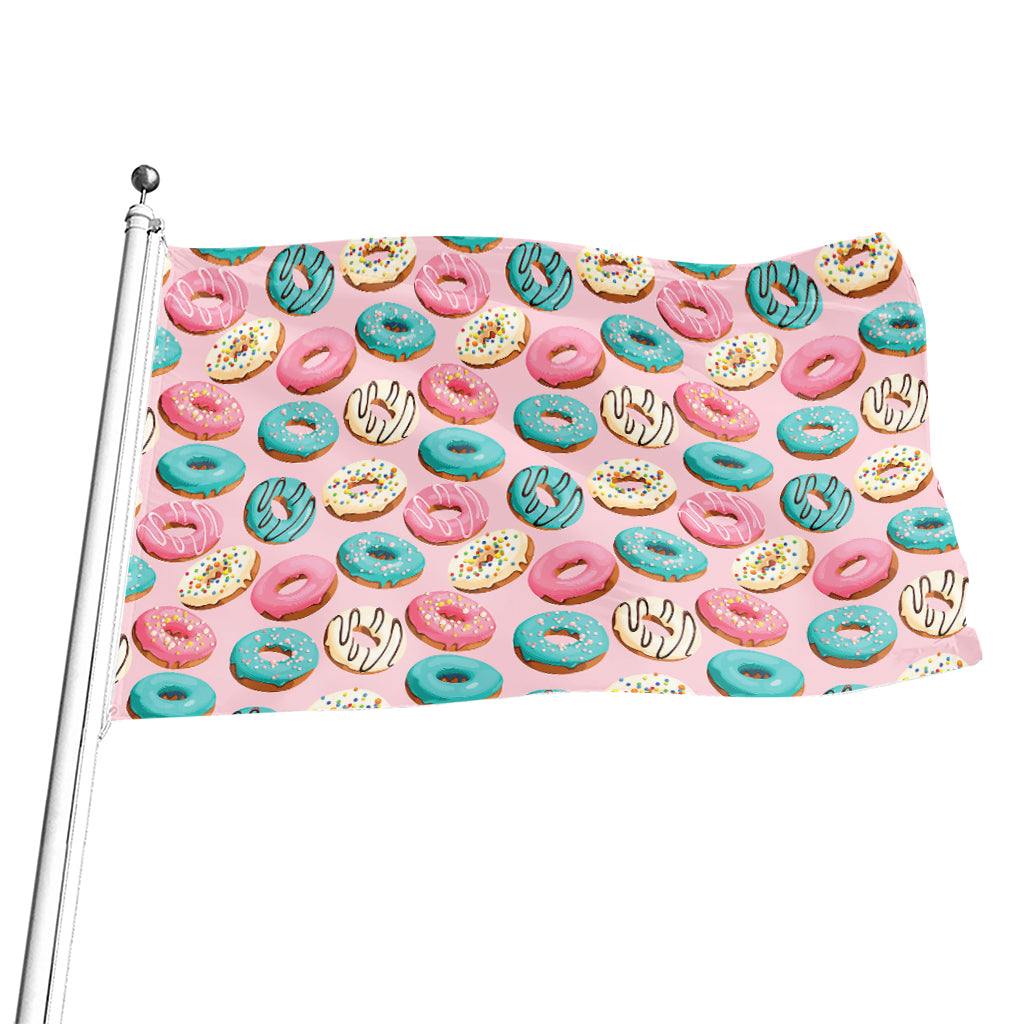 Cute Donut Pattern Print Flag