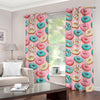 Cute Donut Pattern Print Grommet Curtains