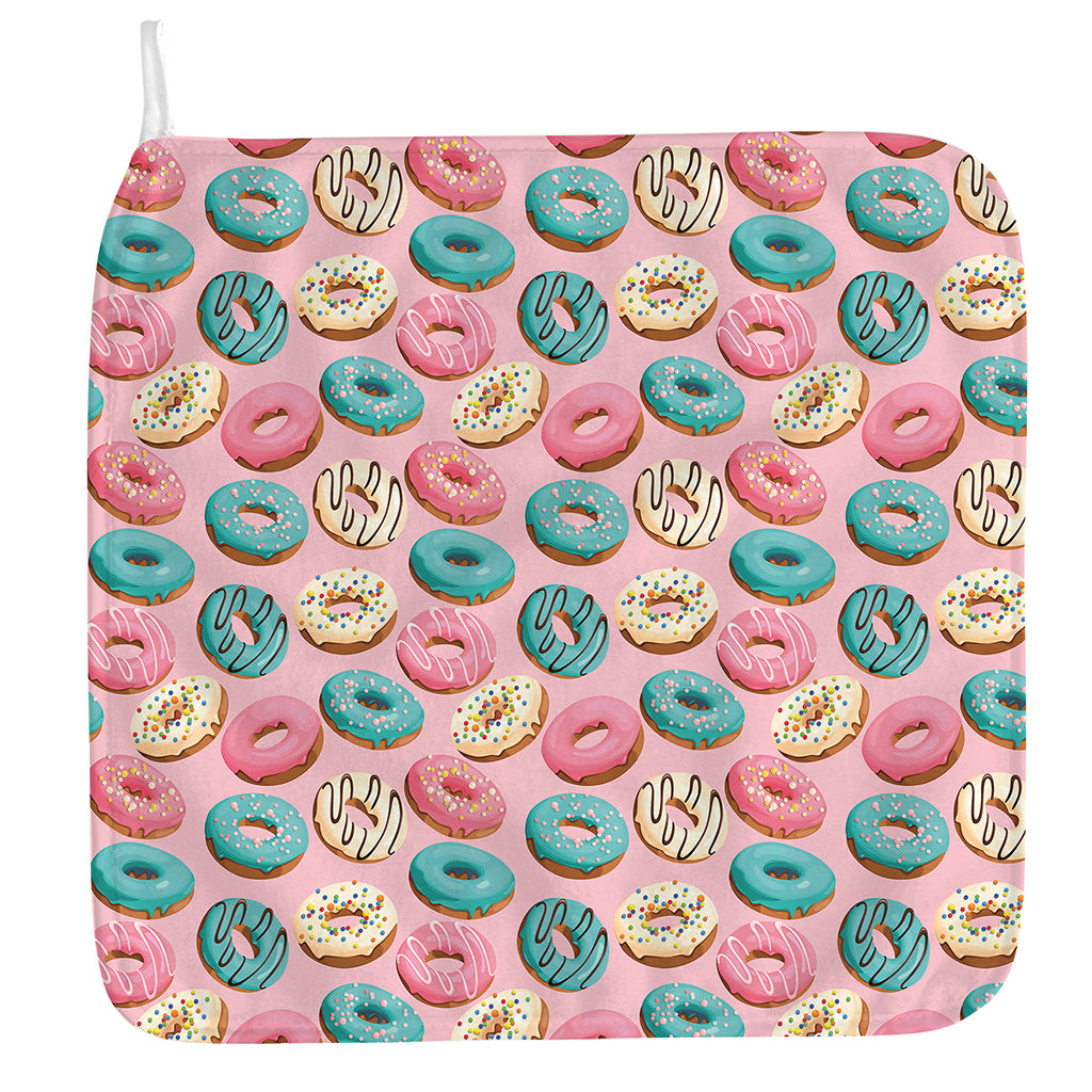 Cute Donut Pattern Print Hand Towel