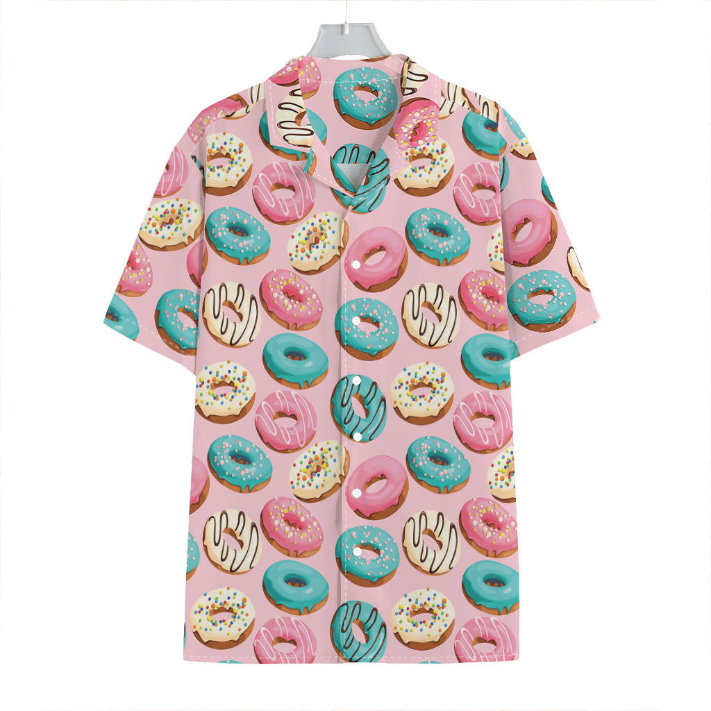 Cute Donut Pattern Print Hawaiian Shirt