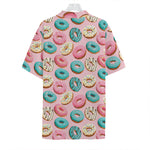 Cute Donut Pattern Print Hawaiian Shirt