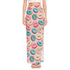 Cute Donut Pattern Print High Slit Maxi Skirt