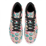 Cute Donut Pattern Print High Top Leather Sneakers