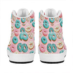 Cute Donut Pattern Print High Top Leather Sneakers