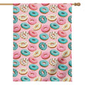 Cute Donut Pattern Print House Flag