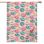Cute Donut Pattern Print House Flag