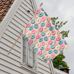 Cute Donut Pattern Print House Flag