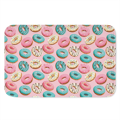Cute Donut Pattern Print Indoor Door Mat