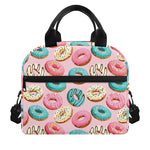 Cute Donut Pattern Print Insulated Lunch Bag