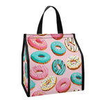Cute Donut Pattern Print Insulated Lunch Tote