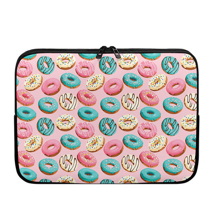 Cute Donut Pattern Print Laptop Sleeve
