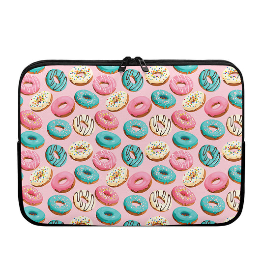 Cute Donut Pattern Print Laptop Sleeve