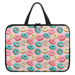 Cute Donut Pattern Print Laptop Sleeve With Handle