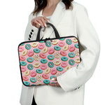 Cute Donut Pattern Print Laptop Sleeve With Handle