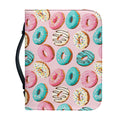 Cute Donut Pattern Print Leather Bible Cover