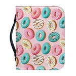 Cute Donut Pattern Print Leather Bible Cover