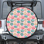 Cute Donut Pattern Print Leather Spare Tire Cover