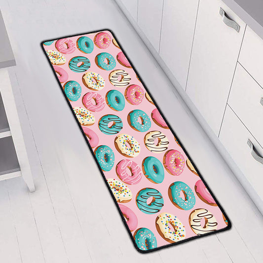 Cute Donut Pattern Print Long Kitchen Mat