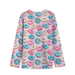 Cute Donut Pattern Print Long Sleeve Short Coat