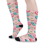 Cute Donut Pattern Print Long Socks