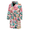 Cute Donut Pattern Print Men's Bathrobe