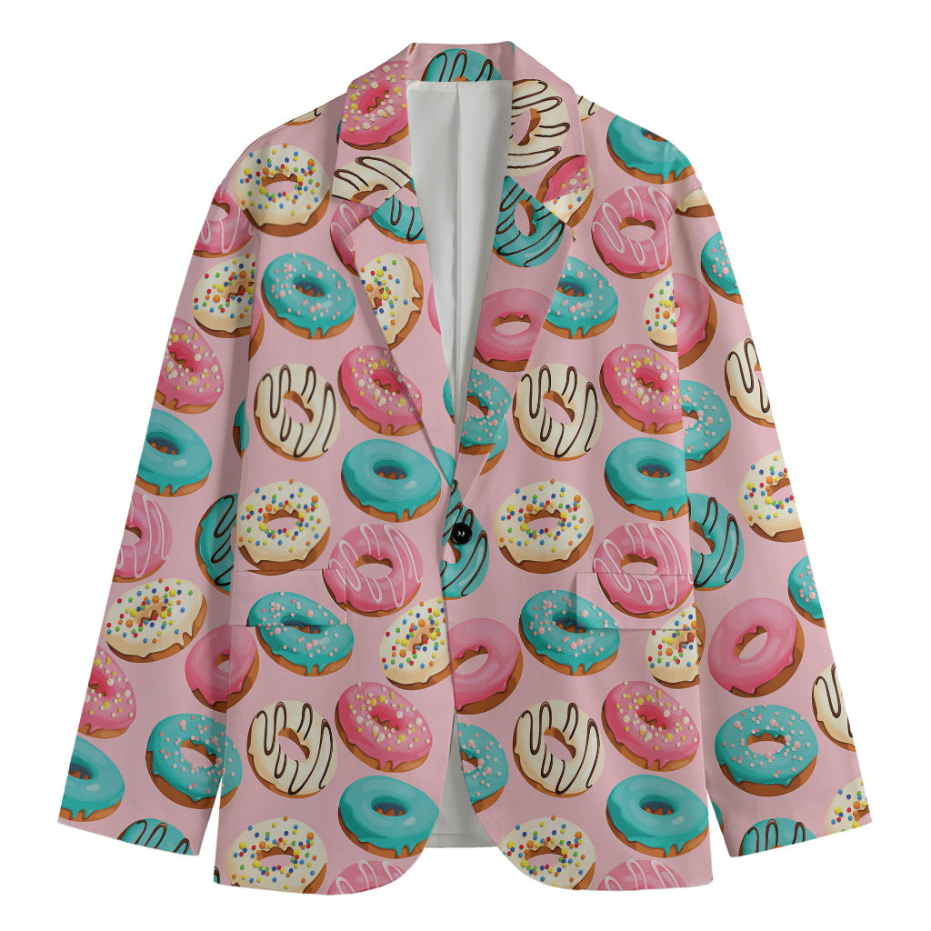 Cute Donut Pattern Print Men's Blazer