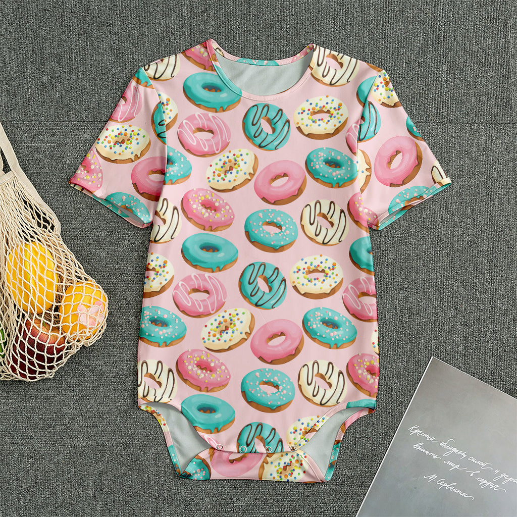 Cute Donut Pattern Print Men's Bodysuit