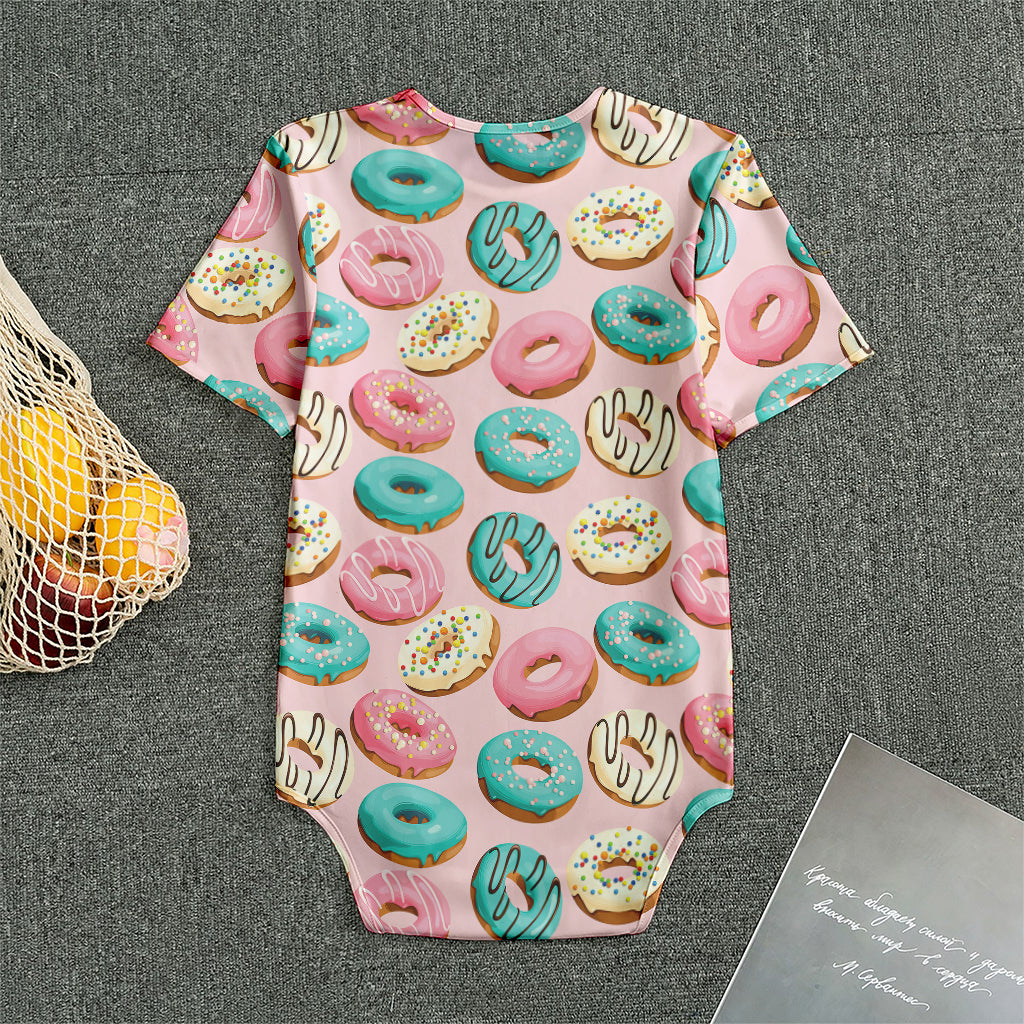 Cute Donut Pattern Print Men's Bodysuit