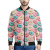 Cute Donut Pattern Print Men's Bomber Jacket