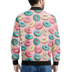 Cute Donut Pattern Print Men's Bomber Jacket