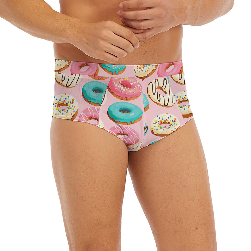 Cute Donut Pattern Print Men's Briefs