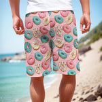 Cute Donut Pattern Print Men's Cargo Shorts