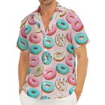 Cute Donut Pattern Print Men's Deep V-Neck Shirt