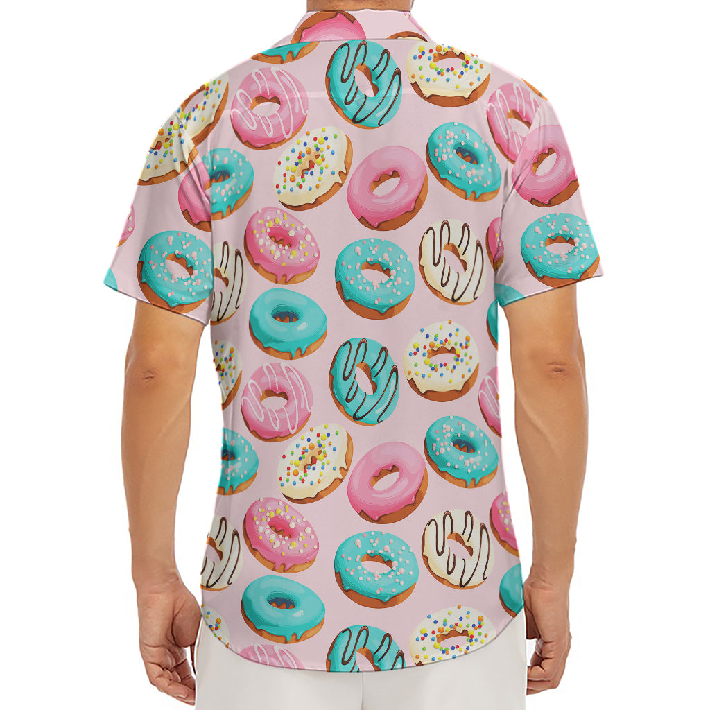 Cute Donut Pattern Print Men's Deep V-Neck Shirt