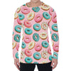 Cute Donut Pattern Print Men's Long Sleeve T-Shirt