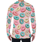 Cute Donut Pattern Print Men's Long Sleeve T-Shirt