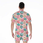 Cute Donut Pattern Print Men's Rompers