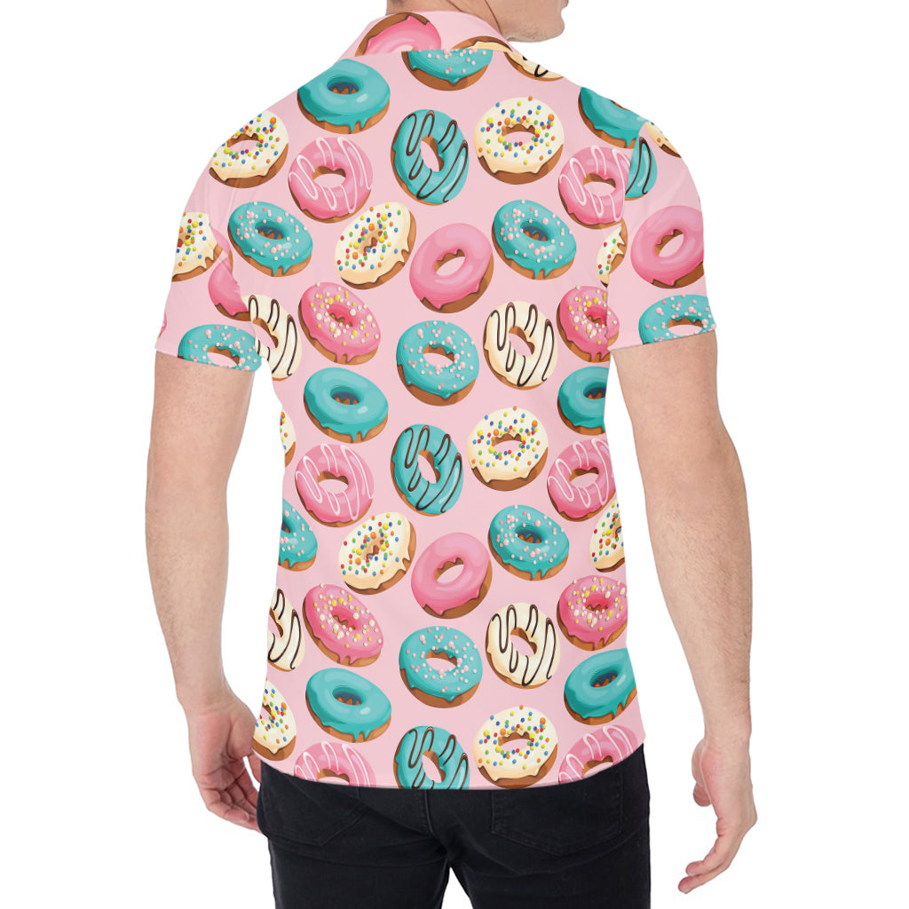 Cute Donut Pattern Print Men's Shirt