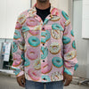 Cute Donut Pattern Print Men's Shirt Jacket