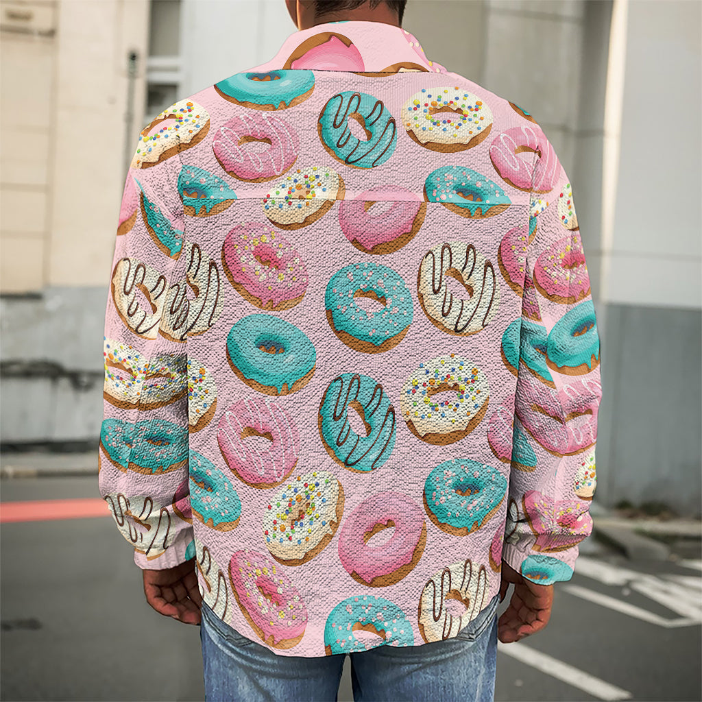 Cute Donut Pattern Print Men's Shirt Jacket