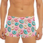 Cute Donut Pattern Print Men's Short Boxer Briefs