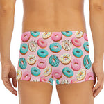 Cute Donut Pattern Print Men's Short Boxer Briefs