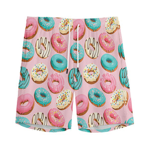 Cute Donut Pattern Print Men's Sports Shorts