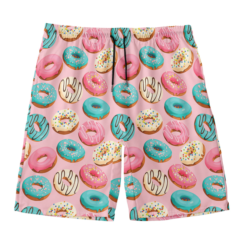 Cute Donut Pattern Print Men's Swim Trunks