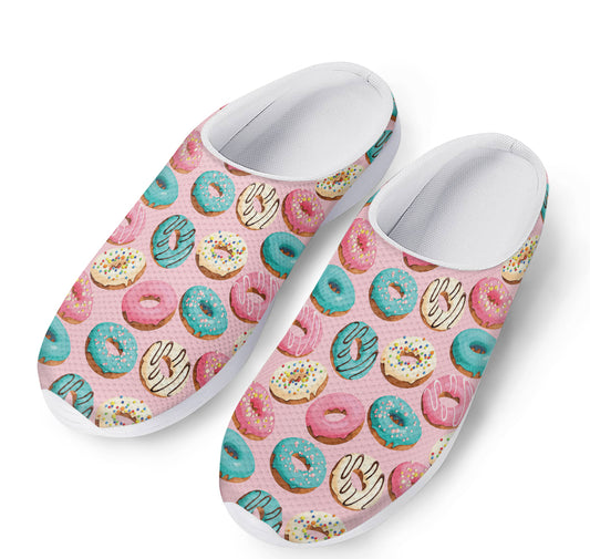 Cute Donut Pattern Print Mesh Casual Shoes