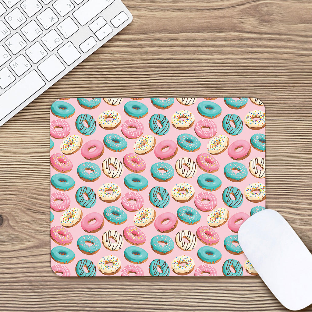 Cute Donut Pattern Print Mouse Pad