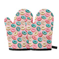 Cute Donut Pattern Print Oven Mitts